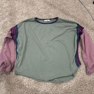 Natural Life brand Knit Trim Sweatshirt Oversized